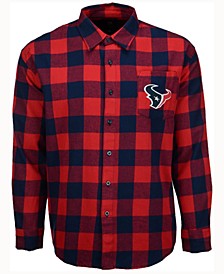 Men's Houston Texans Large Check Flannel Button Down Shirt
