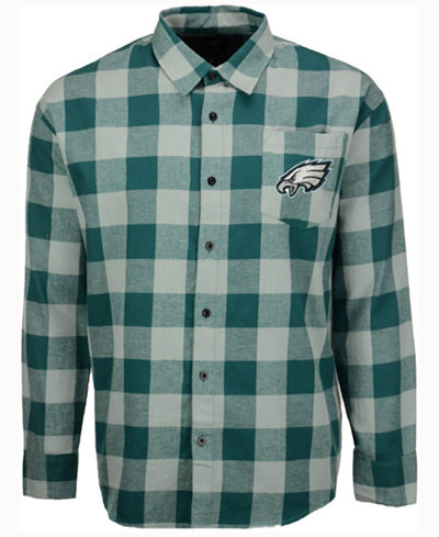 Forever Collectibles Men's Philadelphia Eagles Large Check Flannel Button Down Shirt