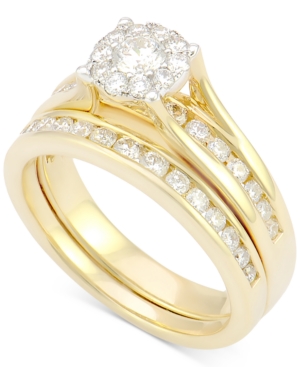 image of Diamond Bridal Channel Set (1 ct. t.w.) in 14k White, Yellow or Rose Gold