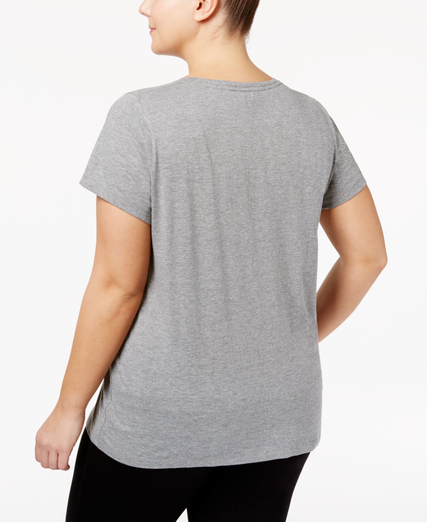 Womens Plus size Sleepwell Solid S/S V-Neck T-Shirt with Temperature Regulating Technology