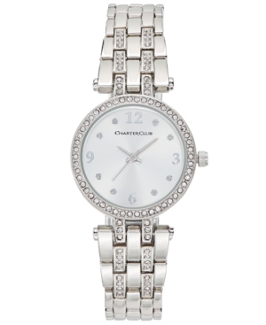 image of Charter Club Women-s Pave Bracelet Watch 28mm, Created for Macy-