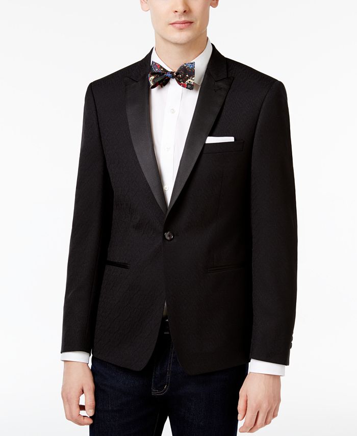 Calvin Klein Men's Slim-Fit Black Jacquard Dinner Jacket - Macy's