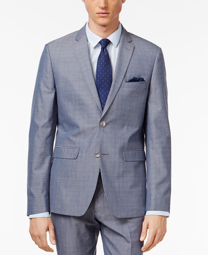 Perry Ellis Men's Extra Slim-Fit Portfolio Stone Blue Suit - Macy's