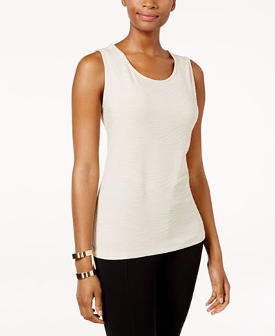 JM Collection Jacquard Tank Top, Only at Macy's