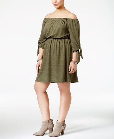 Soprano Trendy Plus Size Off-The-Shoulder Dress