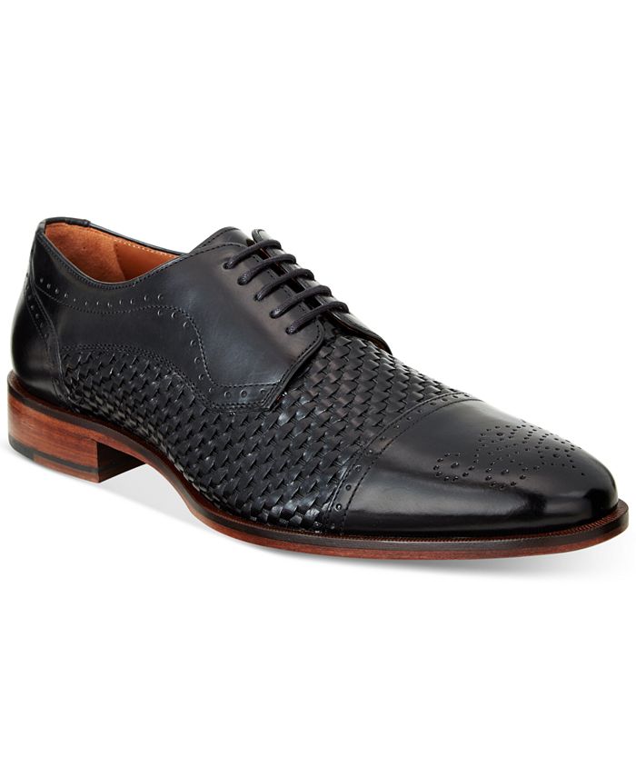 Johnston & Murphy Men's Nolen Woven Cap-Toe Oxfords - Macy's