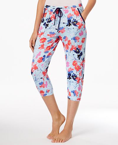 Layla Peace.Sleep.Love Printed Knit Capri Pajama Pants