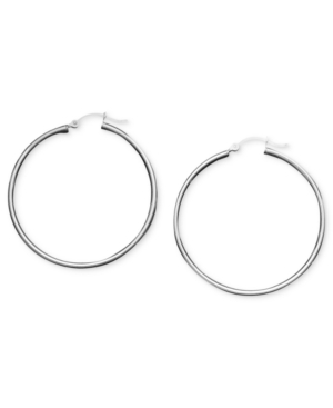 image of Giani Bernini Large Sterling Silver Tube Hoops, 1.75