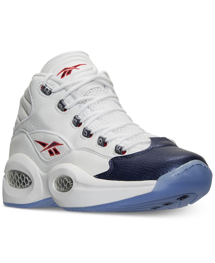 Reebok Men's Question Mid OG Blue Toe Basketball Sneakers from Finish