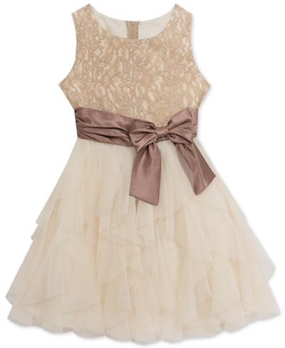 Rare Editions Glitter-Lace Special Occasion Dress, Little Girls (2-6X)