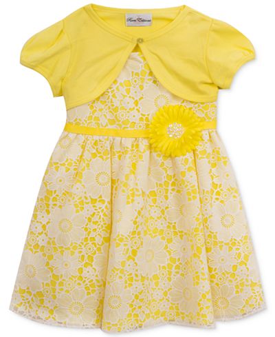 Rare Editions 2-Pc. Cardigan & Lace Dress Set, Toddler & Little Girls (2T-6X)