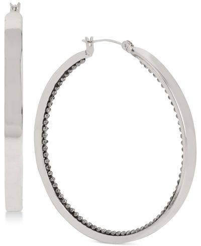 Touch of Silver Silver-Tone Hoop Earrings