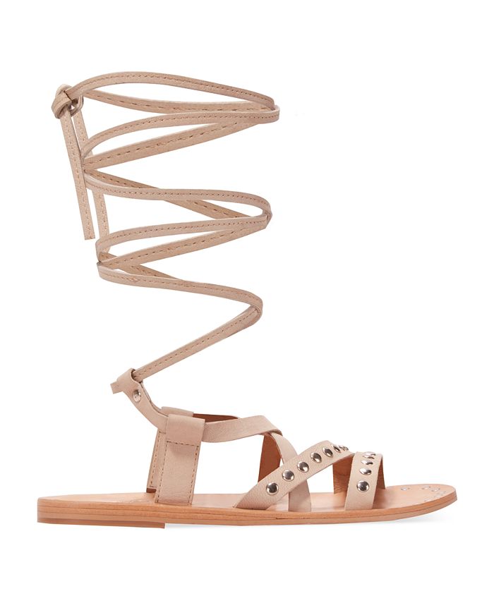 CHARLES by Charles David Steeler Flat Lace-Up Sandals - Macy's