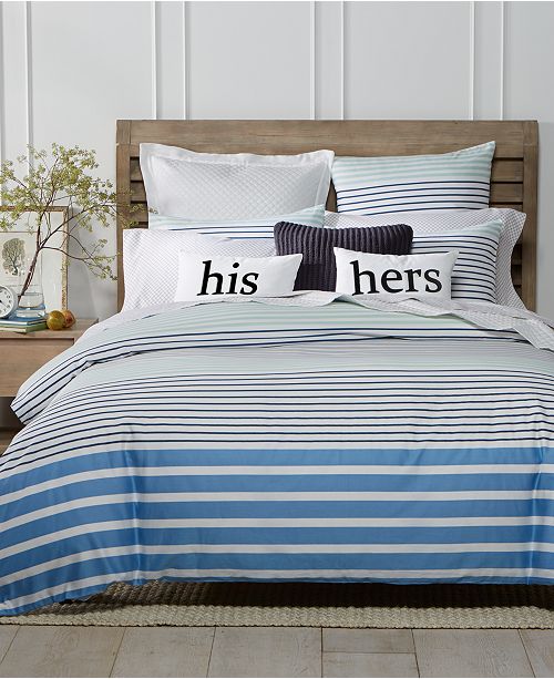 Charter Club Closeout Nautical Stripe 3 Pc King Duvet Set