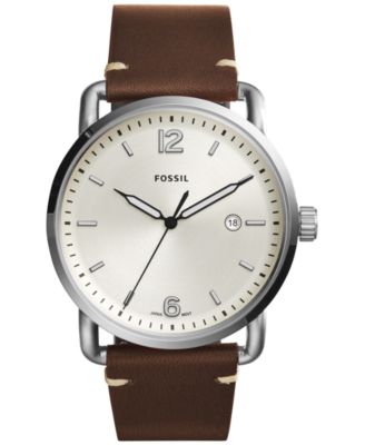 Fossil - Commuter Dark Brown Leather Strap Watch 42mm FS5275