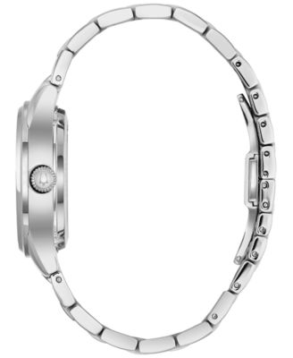 Women's Automatic Diamond Accent Stainless Steel Bracelet Watch 34mm 96P181