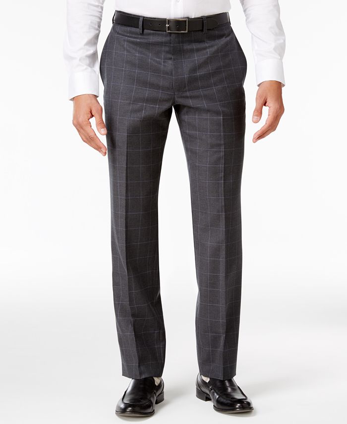 Lauren Ralph Lauren Men's Classic-Fit Gray Windowpane UltraFlex Suit ...
