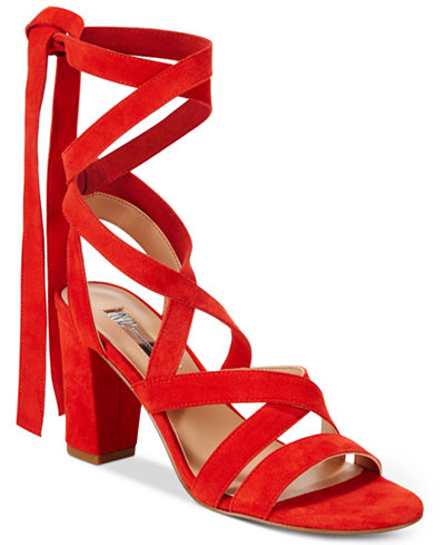 INC International Concepts Kailey Lace-Up Block-Heel Sandals, Only at Macy's