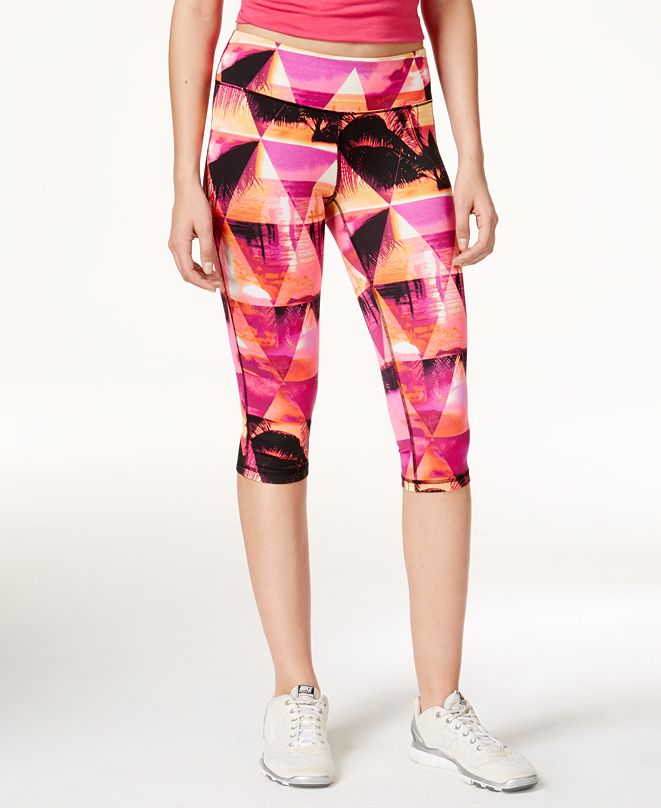 Material Girl Active Juniors' Printed Cropped Leggings, Created for