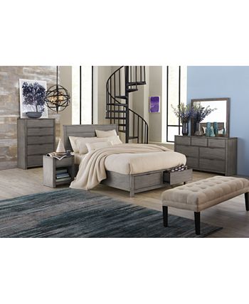 Furniture - Tribeca Grey Storage Queen Bed, Only at Macy's