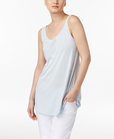Eileen Fisher Stretch Silk Jersey Tunic Tank Top
