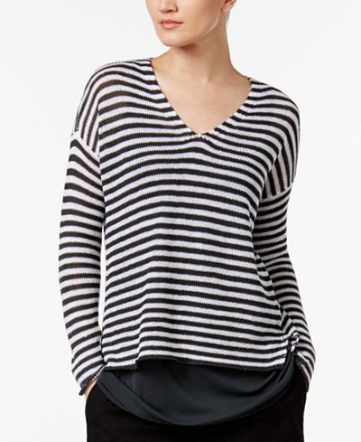 Eileen Fisher Organic Linen Striped Boxy Top