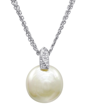 Majorica Pearl Necklace, Sterling Silver and Organic Man Made Pearl...