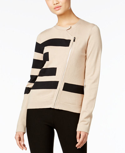 Grace Elements Asymmetrical-Zip Sweater Jacket