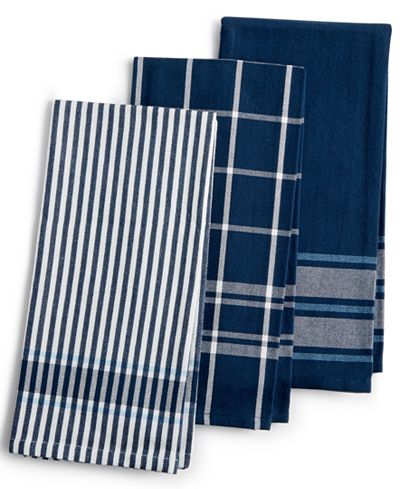Martha Stewart Collection 3-Pc. Jacquard Striped Cotton ...
