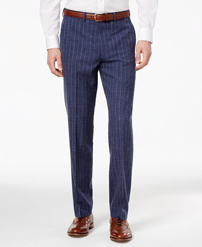 Ryan Seacrest Distinction™ Men's Slim-Fit Blue Chalk Stripe Suit Pants, Only at Macy's