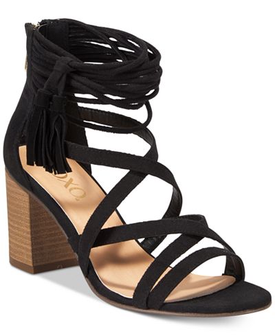 elle strappy low block heel
