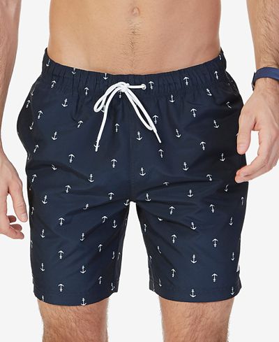 Nautica Men's Big & Tall Anchor-Print Swim Suit - Swimwear - Men - Macy's