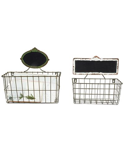 Metal Baskets with Chalkboards, Set of 2