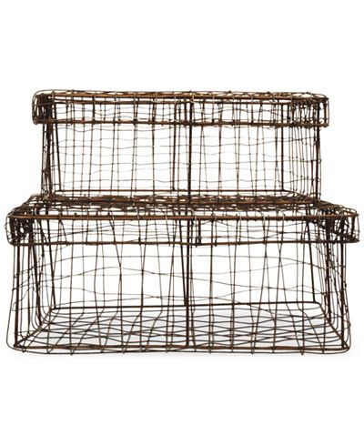 Wire Baskets with Lids, Set of 2