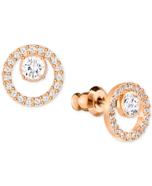 image of Swarovski Pave Circle and Crystal Stud Earrings