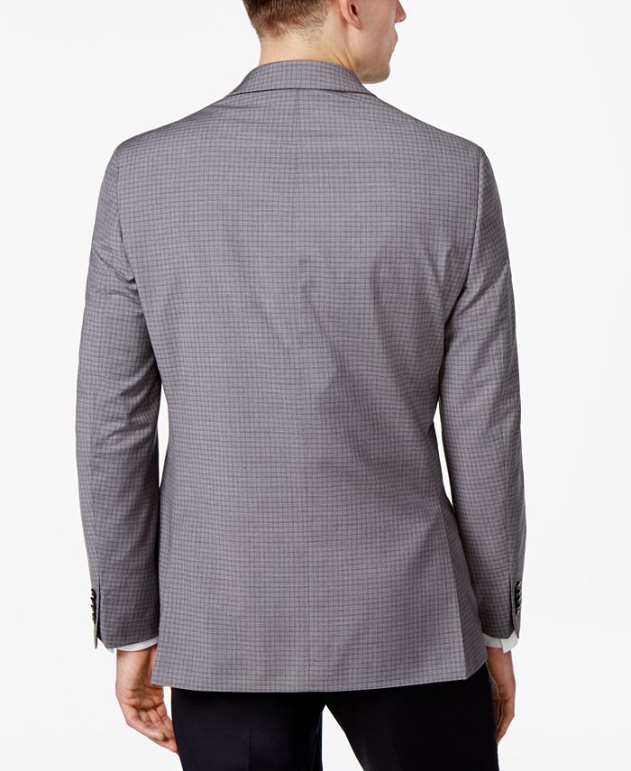 Alfani Men's Slim-Fit Gray Check Sport Coat, Created for Macy's - Macy's