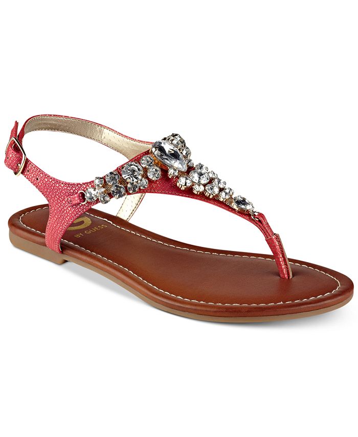 G by GUESS Londeen Embellished Flat Sandals & Reviews - Sandals - Shoes ...