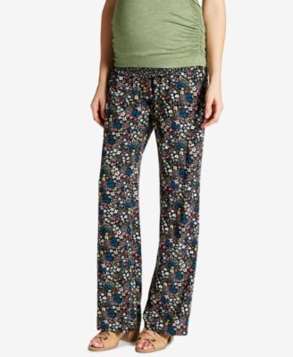 Motherhood Maternity - Maternity Wide-Leg Printed Pants