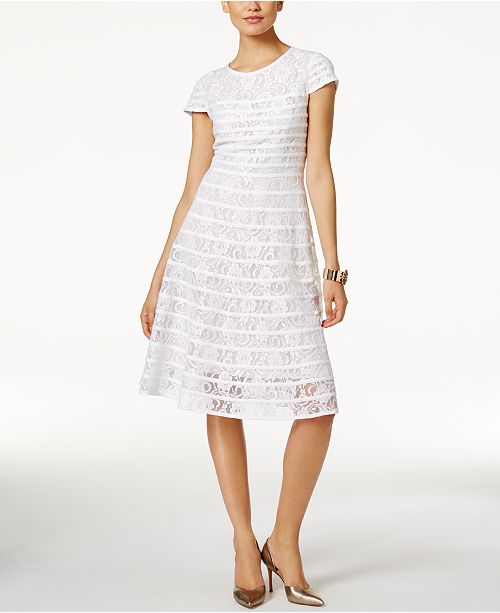 Alfani Lace Fit & Flare Dress, Created for Macy's - Dresses - Women ...