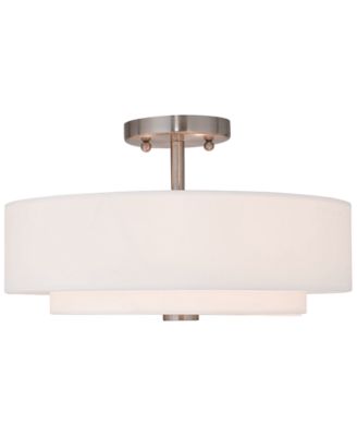 Livex - Claremont 15'' Brushed Nickel Flush Mount
