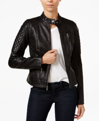 levi's women's leather moto jacket