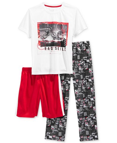 Max & Olivia 3-Pc. Rad Skilz Pajama Set,Little Boys (2-7) & Big Boys (8-20), Only at Macy's