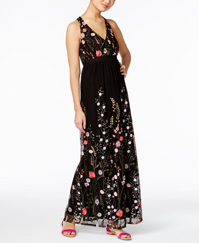 INC International Concepts Embroidered Open-Back Maxi Dress, Only at Macy&#39;s - Dresses - Women ...