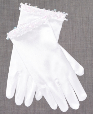 image of Blush by Us Angels Satin Gloves With Crystals, Toddler, Little Girls & Big Girls