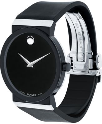 Movado Men's Swiss Sapphire Synergy Black Rubber Strap Watch 42mm ...