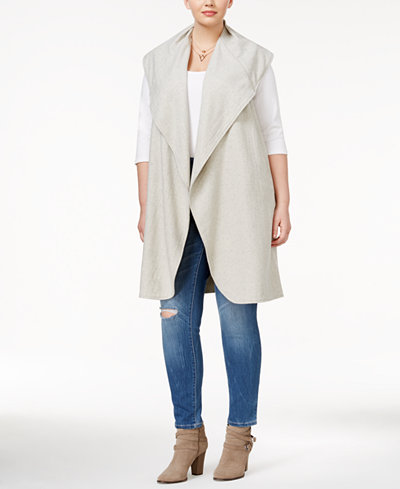 Whitespace Trendy Plus Size Duster Vest