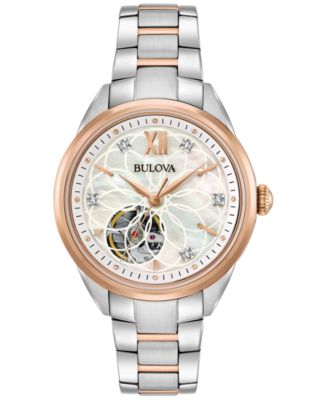 Bulova Classic 98L297 Ladies 34mm Two Tone MOP Dial S/Steel Automatic Watch sold