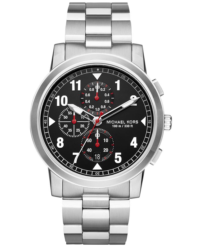 Michael Kors Men's Chronograph Paxton Stainless Steel Bracelet Watch ...