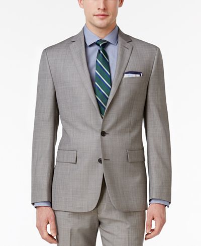 Ryan Seacrest Distinction® Men's Slim-Fit Medium Gray Jacket, Created ...