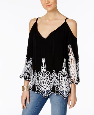 macys plus size cold shoulder tops